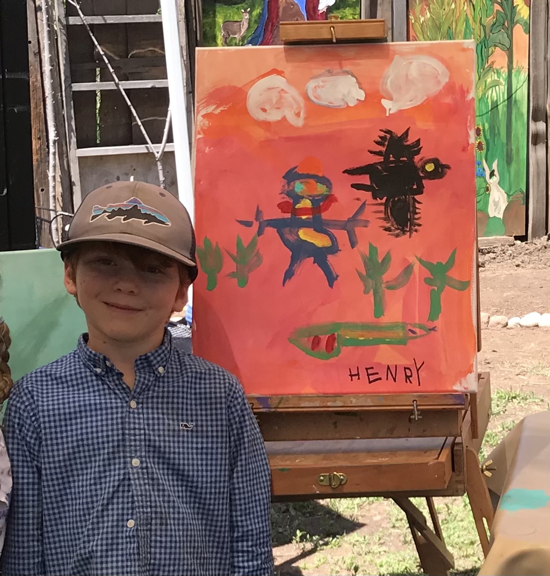 Henry with his completed painting